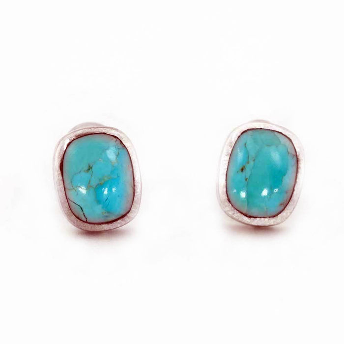 Peyote Bird Designs Large Turquoise Stud Earrings WOMEN - Accessories - Jewelry - Earrings Peyote Bird Designs Rounded Rect