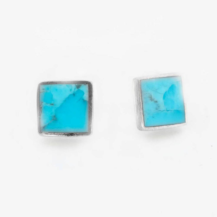 Peyote Bird Designs Large Turquoise Stud Earrings WOMEN - Accessories - Jewelry - Earrings Peyote Bird Designs Square