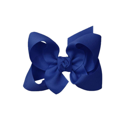 Signature Grosgrain Bow on Clip - 4.5" Royal Blue KIDS - Accessories Beyond Creations LLC