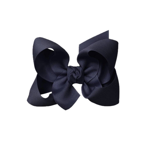 Signature Grosgrain Bow on Clip - 4.5" Dark Navy KIDS - Accessories Beyond Creations LLC