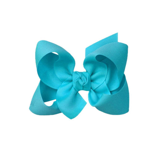 Signature Grosgrain Bow on Clip - 4.5" Turquoise KIDS - Accessories Beyond Creations LLC