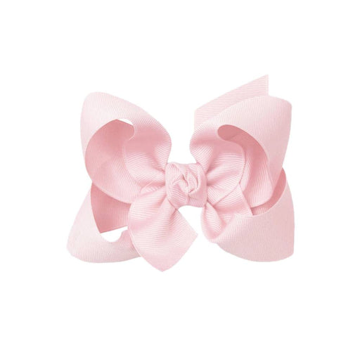 Signature Grosgrain Bow on Clip - 4.5" Light Pink KIDS - Accessories Beyond Creations LLC
