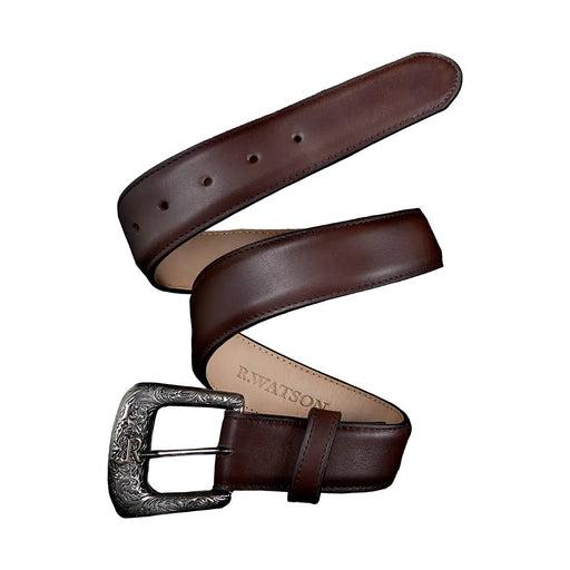 R. Watson Chocolate Calf Skin Belt MEN - Accessories - Belts & Suspenders R Watson