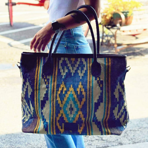 Scout Leather Co. Hadley Aztec Woven Tote - Blue WOMEN - Accessories - Handbags - Tote Bags Scout Leather Goods
