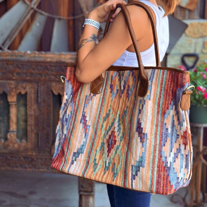 Scout Leather Co. Cora Aztec Woven Tote WOMEN - Accessories - Handbags - Tote Bags Scout Leather Goods
