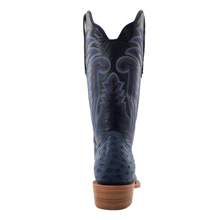 R. Watson Men's Denim Bruciato Full Quill Ostrich Cutter Toe Boot MEN - Footwear - Exotic Western Boots R Watson