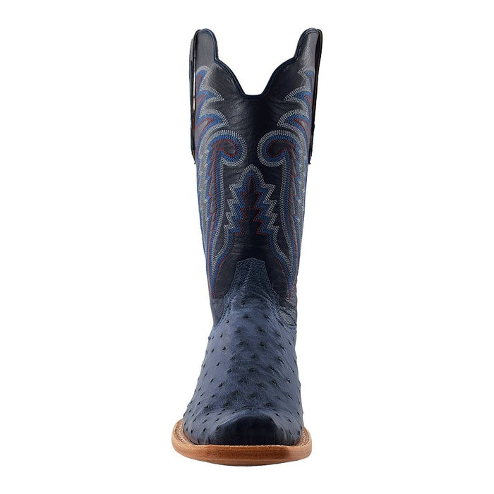 R. Watson Men's Denim Bruciato Full Quill Ostrich Cutter Toe Boot MEN - Footwear - Exotic Western Boots R Watson