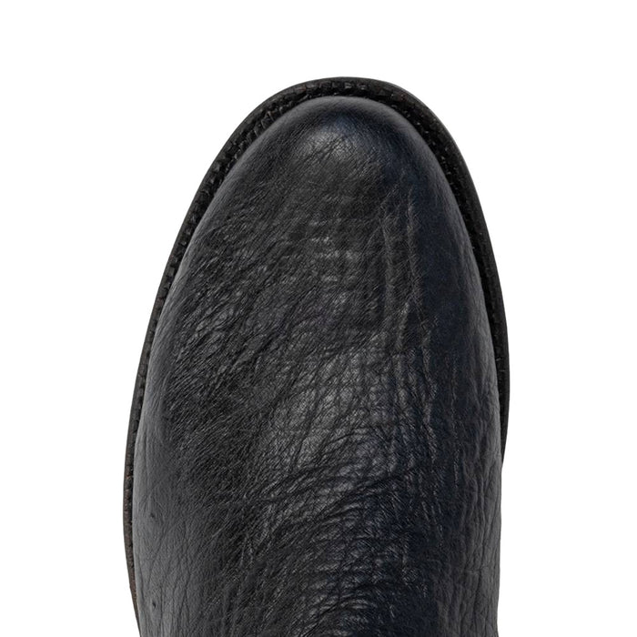 R. Watson Men's Black Smooth Ostrich Round Toe Roper Boot - FINAL SALE MEN - Footwear - Exotic Western Boots R Watson