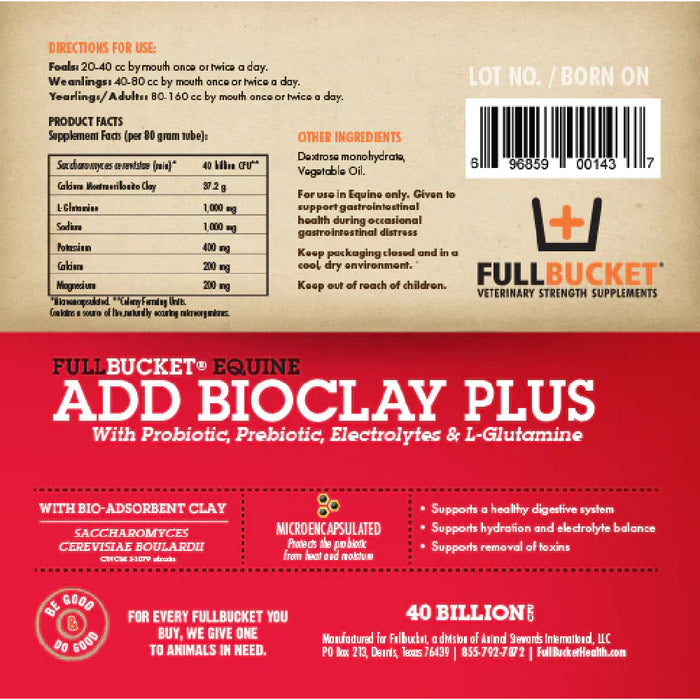 Full Bucket Equine ADD BioClay Plus Paste Equine - Supplements Full Bucket