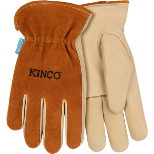 Kinco Water-Resistant Premium Grain & Suede Cowhide Driver For the Rancher - Gloves Kinco M