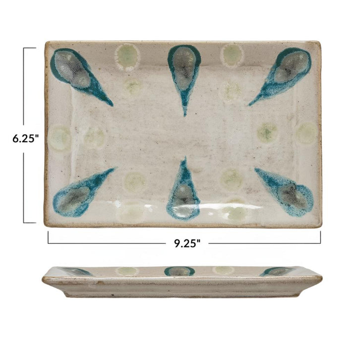 Hand-Painted Stoneware Platter HOME & GIFTS - Tabletop + Kitchen - Kitchen Decor Creative Co-Op
