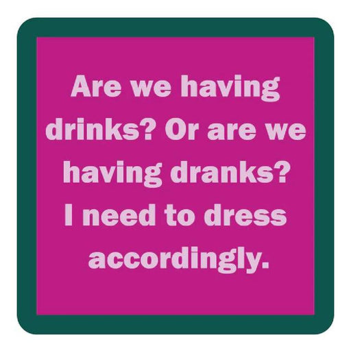 Drinks Or Dranks Coaster HOME & GIFTS - Gifts Drinks On Me