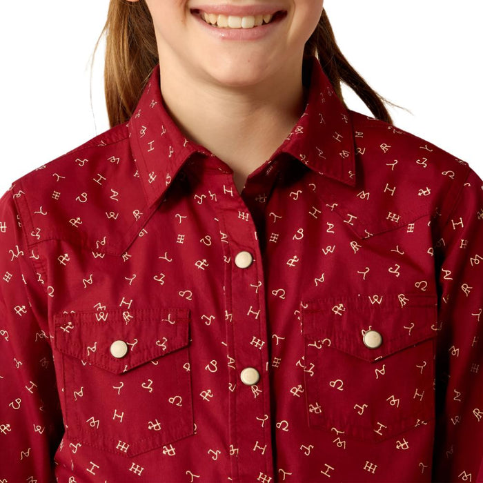 Ariat Girl's Cattle Brand Ranch Shirt KIDS - Girls - Clothing - Tops - Long Sleeve Tops Ariat Clothing