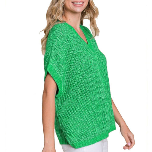 Boxy Knit Sweater Top WOMEN - Clothing - Tops - Short Sleeved Jodifl