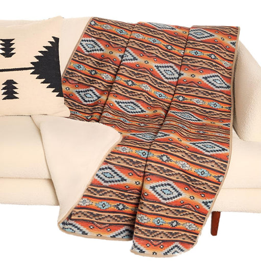 Rock & Roll Denim Jacquard Berber Lined Aztec Blanket HOME & GIFTS - Home Decor - Blankets + Throws Panhandle