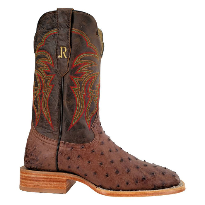 R. Watson Men's Kango Tobac Full Quill Ostrich Square Toe Boot MEN - Footwear - Exotic Western Boots R Watson