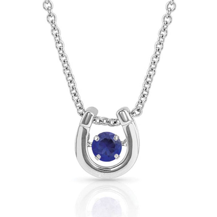 Montana Silversmith Dancing Birthstones Horseshoe Necklace - September WOMEN - Accessories - Jewelry - Necklaces Montana Silversmiths
