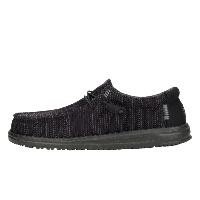 Hey Dude Wally Stretch Sox - Black/Black MEN - Footwear - Casual Shoes Hey Dude