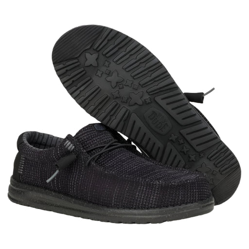 Hey Dude Wally Stretch Sox - Black/Black MEN - Footwear - Casual Shoes Hey Dude