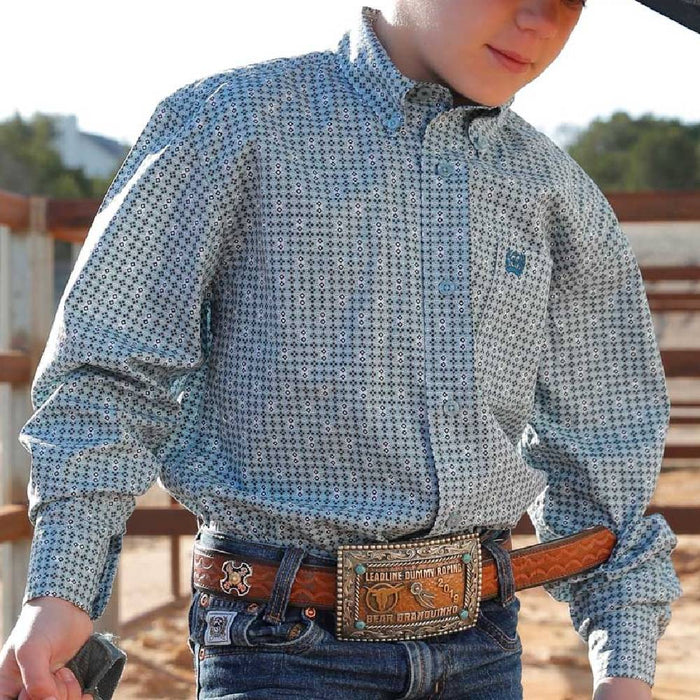 Cinch Boy's Geo Print Button Down Shirt KIDS - Boys - Clothing - Shirts - Long Sleeve Shirts Cinch