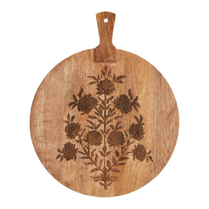 Mud Pie Block Print Engraved Round Board - FINAL SALE HOME & GIFTS - Tabletop + Kitchen - Kitchen Decor Mud Pie