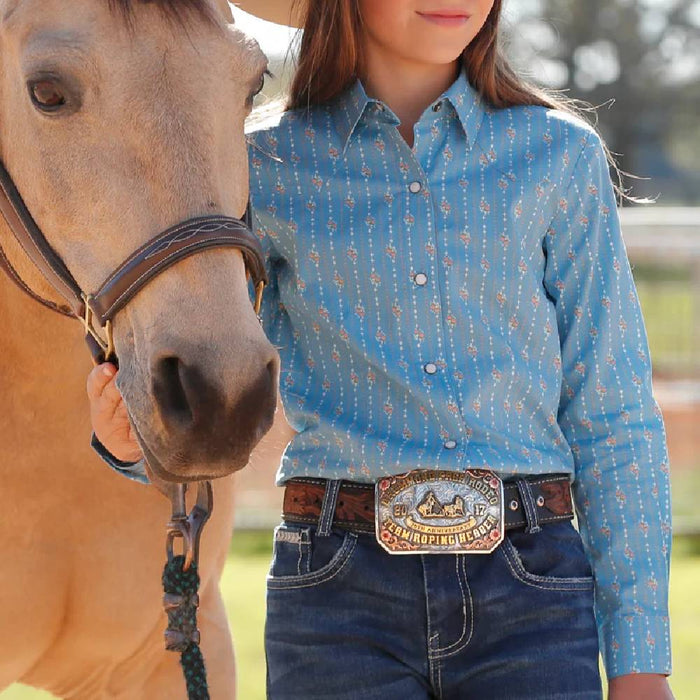 * Cruel Girl's Pearl Snap Print Shirt - FINAL SALE KIDS - Girls - Clothing - Tops - Long Sleeve Tops Cruel Denim
