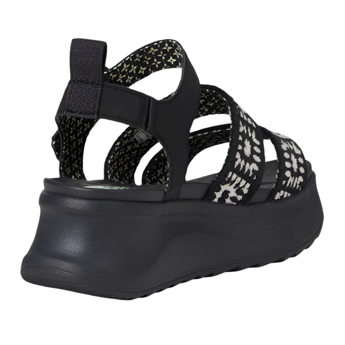 Hey Dude Delray Buckle Cottage Crochet Sandal - Black/White WOMEN - Footwear - Sandals Hey Dude