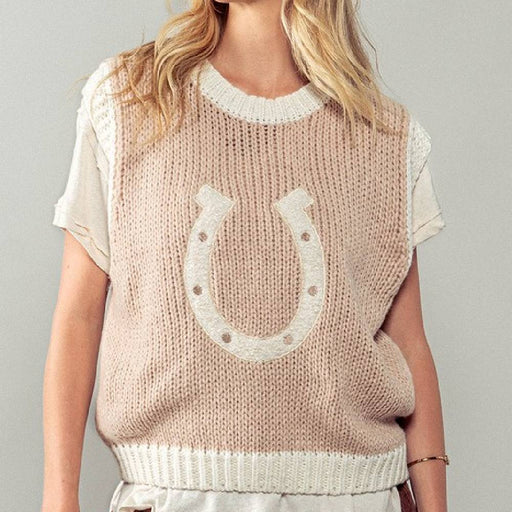 Wild Woven Horseshoe Sweater Vest - Mocha WOMEN - Clothing - Sweaters & Cardigans Urban Daizy