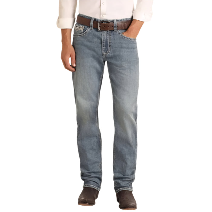 Rock & Roll Denim Men's Ladder Stitch Tapered Boot Cut Jeans MEN - Clothing - Jeans Panhandle