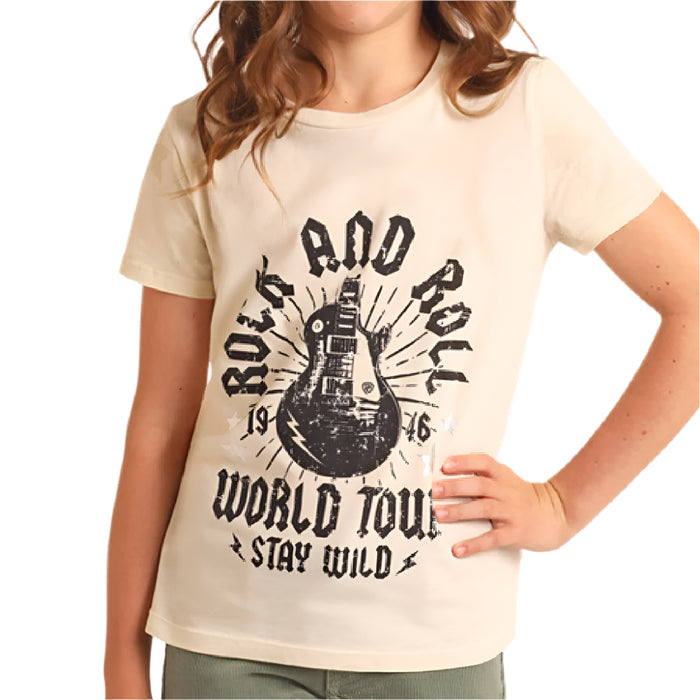 * Rock & Roll Denim Girl's World Tour Tee - FINAL SALE KIDS - Girls - Clothing - T-Shirts Panhandle