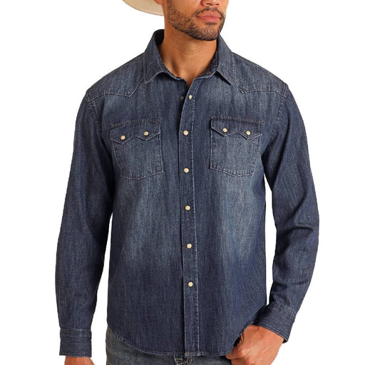 Panhandle Slim Men's Modern Vintage Denim Snap Shirt MEN - Clothing - Shirts - Long Sleeve Panhandle