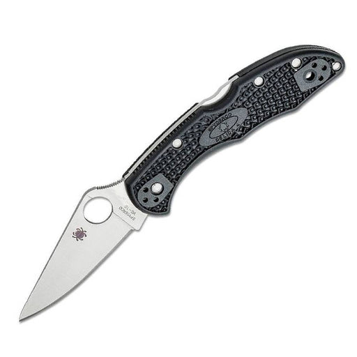 Spyderco Delica 4 Lightweight Black Flat Ground Knives Spyderco