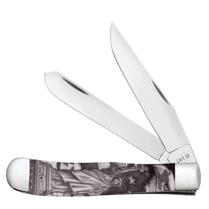 Case Statue of Liberty CCI White Synthetic Trapper Knives W.R. Case