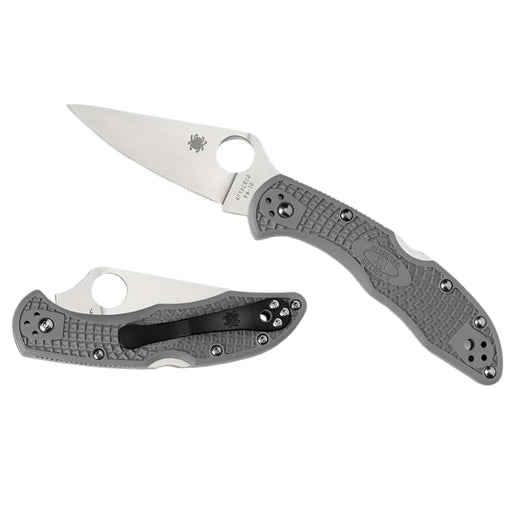 Spyderco Delica 4 Lightweight Gray Flat Ground Knives Spyderco
