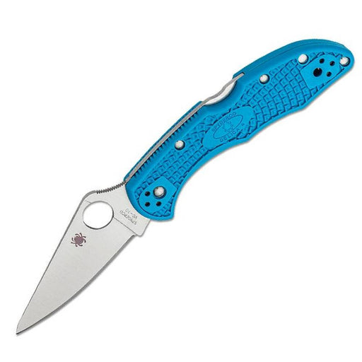 Spyderco Delica 4 Lightweight Blue Flat Ground Knives Spyderco