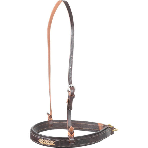Martin Saddlery Rawhide Laced Chocolate Noseband Tack - Nosebands & Tie Downs Martin Saddlery