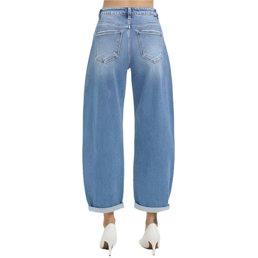 Risen High Rise Crop Mild Barrel Cuffed Jean WOMEN - Clothing - Jeans Risen Jeans