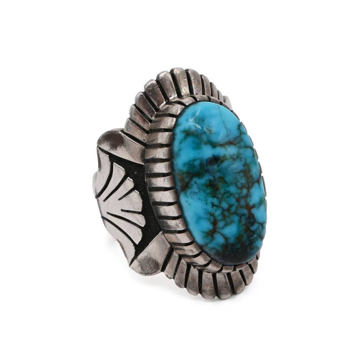 Alton Bedonie Kingman Turquoise Ring WOMEN - Accessories - Jewelry - Rings Manitou Gallery Historic