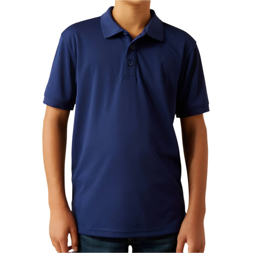 Ariat Boy's Tek Polo Shirt Blue Depths KIDS - Boys - Clothing - Shirts - Short Sleeve Shirts Ariat Clothing