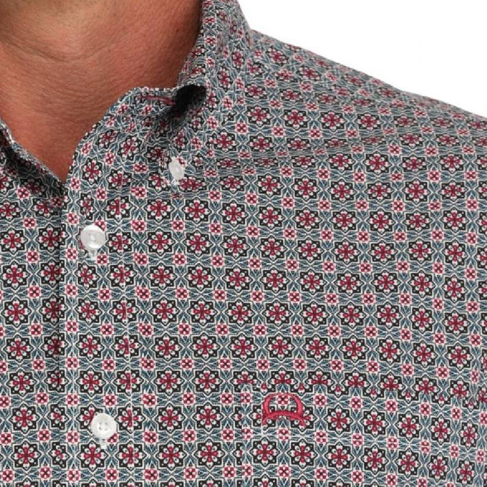 Cinch Men's Arenaflex Geo Print Button Down Shirt - FINAL SALE MEN - Clothing - Shirts - Short Sleeve Cinch