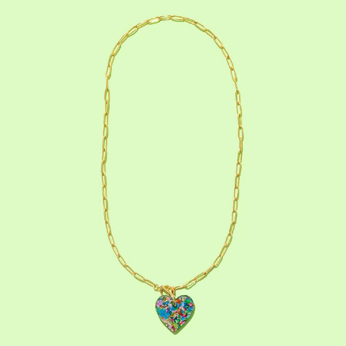 Paperclip Chain Heart Pendant - Colorful Confetti WOMEN - Accessories - Jewelry - Necklaces Taylor Elliott Designs
