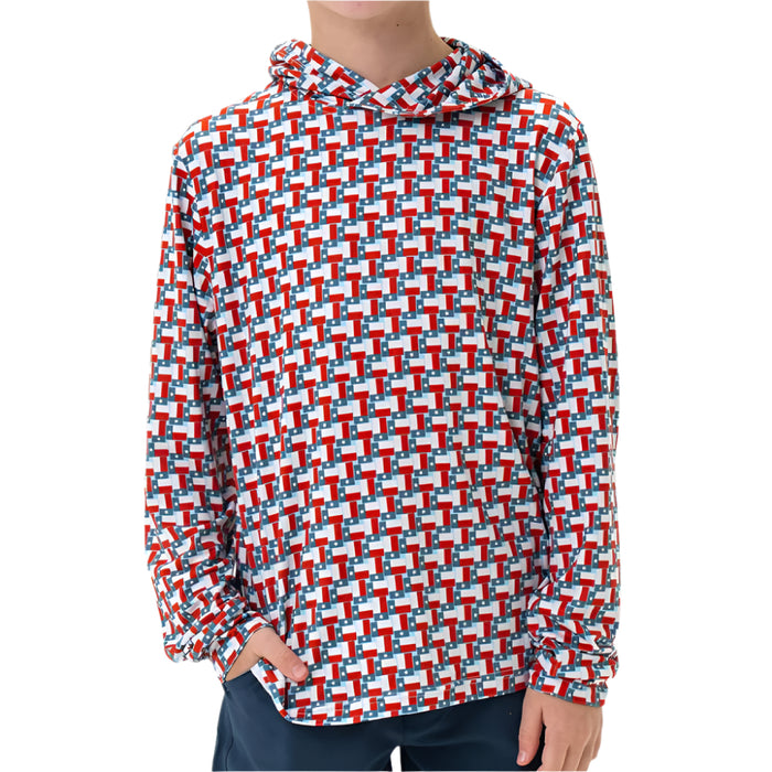 Burlebo Boy's Performance Hoodie - Texas Flags KIDS - Boys - Clothing - Shirts - Long Sleeve Shirts Burlebo