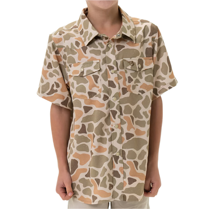 Burlebo Boy's Performance Western Shirt - Venado Camo KIDS - Boys - Clothing - Shirts - Short Sleeve Shirts Burlebo