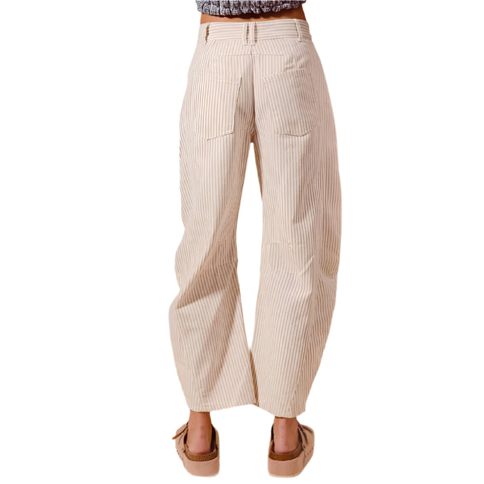 Mid Rise Barrel Pin Stripe Pant - Final Sale WOMEN - Clothing - Pants & Leggings So Me