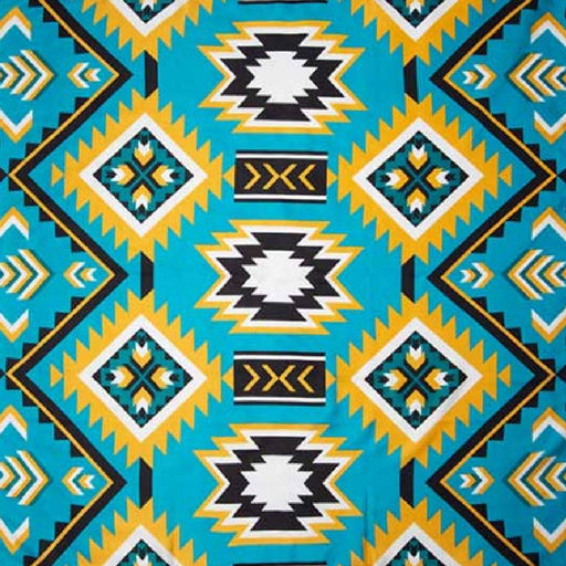 #1 Teal/Gold Southwest Silk Scarf - 20" ACCESSORIES - Additional Accessories - Wild Rags & Scarves Wyoming Traders