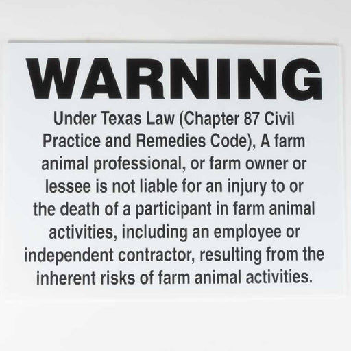 Equine Liability Sign Barn - Accessories MISC