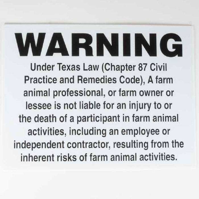 Equine Liability Sign Barn - Accessories MISC