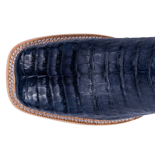 R. Watson Men's Blue Jean Shiny Caiman Square Toe Boot MEN - Footwear - Exotic Western Boots R Watson