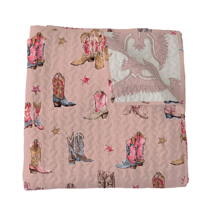 Thunderbird Boots Baby Blanket - Rose KIDS - Baby - Baby Accessories Ida Mae Home