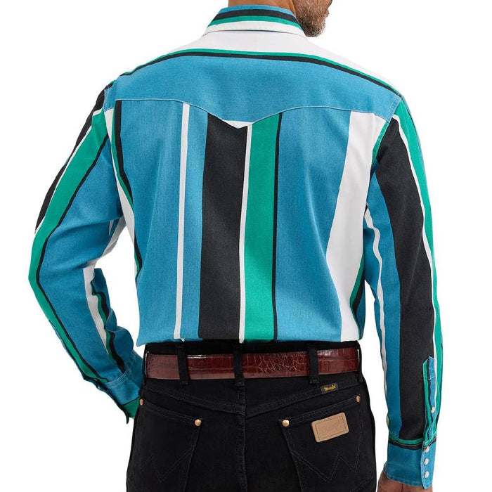 Wrangler Men's Vintage Brushpopper Stripe Pearl Snap Shirt MEN - Clothing - Shirts - Long Sleeve Wrangler